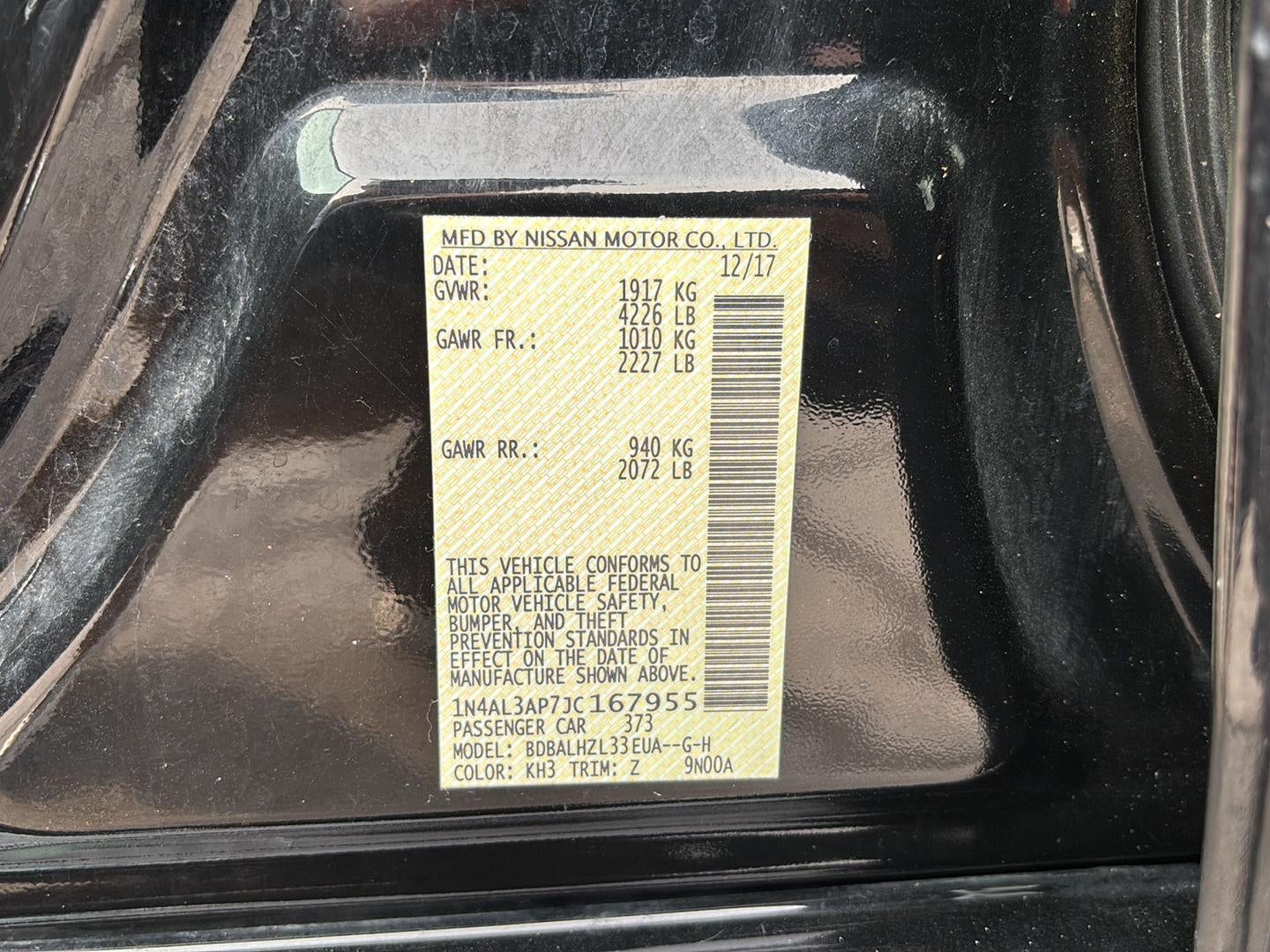 2018 Nissan Altima 2.5 SR