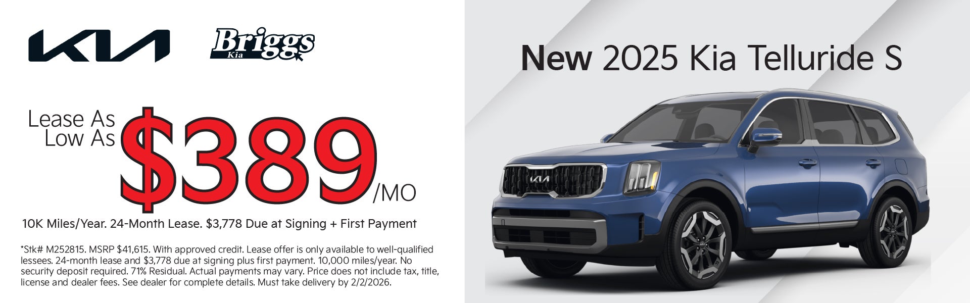 New 2025 Kia Telluride S