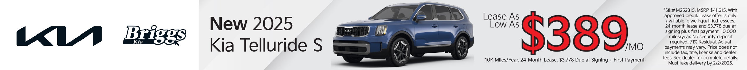 New 2025 Kia Telluride S