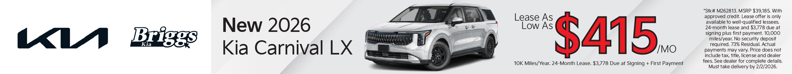 New 2026 Kia Carnival LX