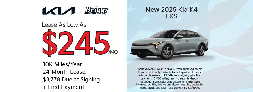 New 2026 Kia K4 LXS 