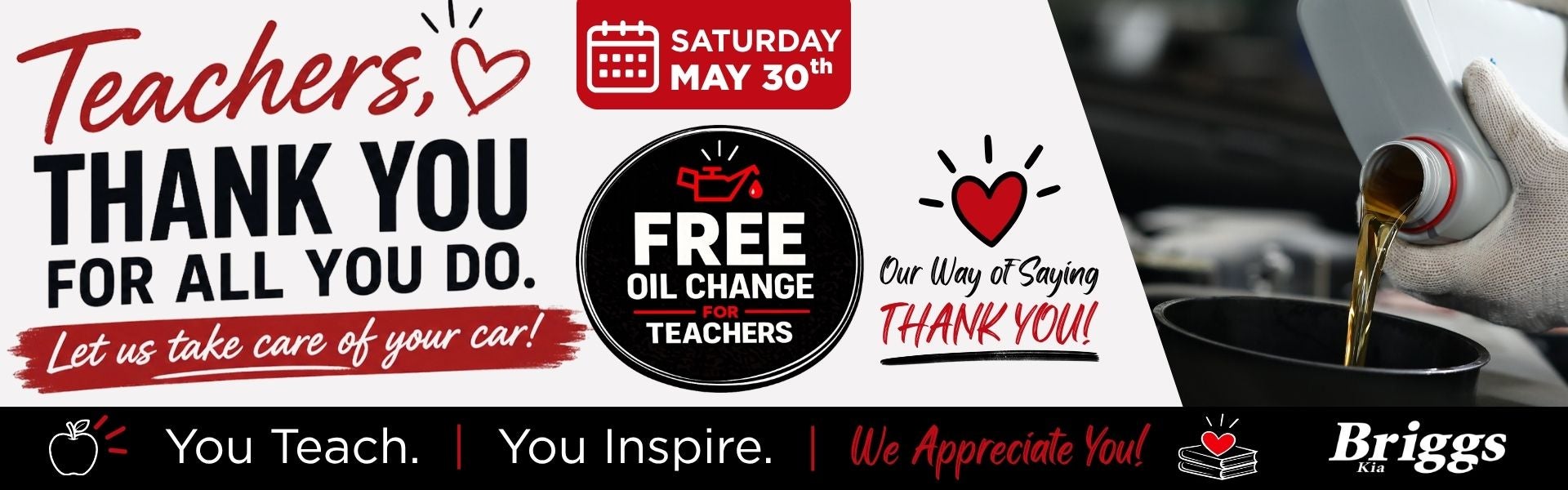 Teachers Free Oil Change