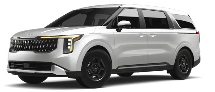 White 2027 Carnival MPV LXS, front three-quarter view