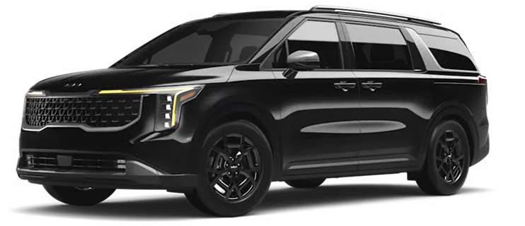 Black 2027 Carnival MPV SX, front three-quarter view