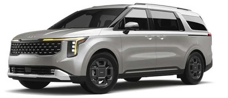 White 2027 Carnival MPV Hybrid SX, front three-quarter view