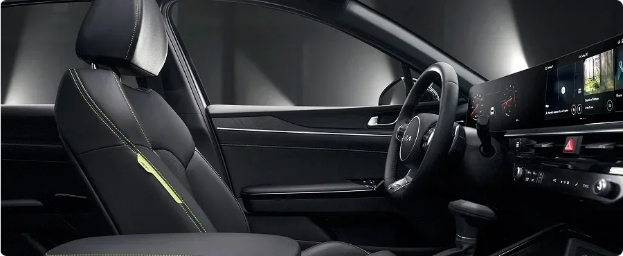 Kia K5 driver-centric cockpit with its panoramic display
