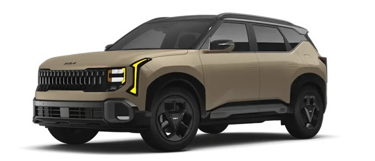 Tan 2027 Seltos X-Line S, front three-quarter view