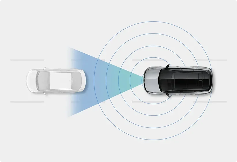 Illustration of Highway Driving Assist holding speed and distance
