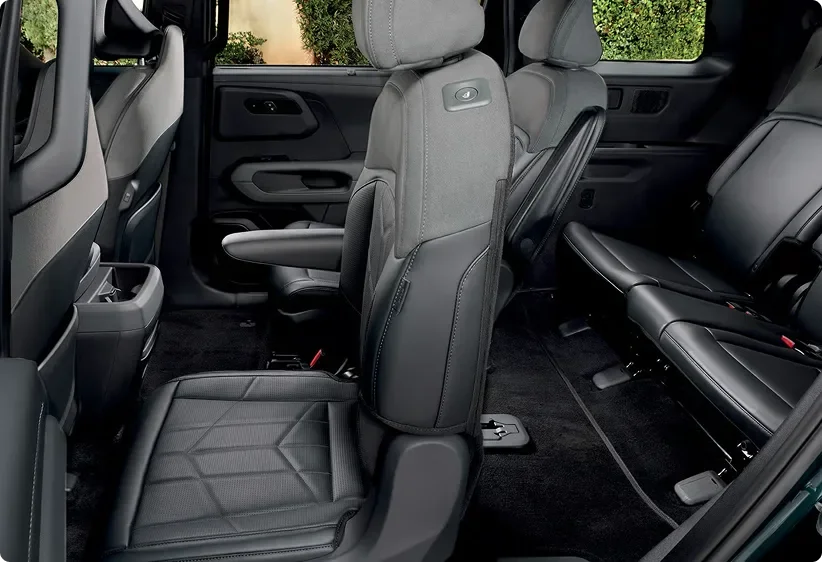 Telluride Hybrid second-row seat tilted and slid forward for third-row access