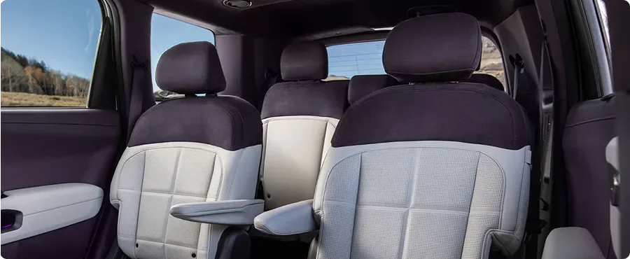 Telluride Hybrid Executive Package second-row relaxation seats with leg rests extended