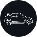 Line-art hatchback icon marking the Kia Hatchbacks category