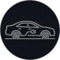 Line-art vehicle icon marking the Kia Hybrids category