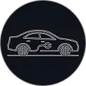 Line-art vehicle icon marking the Kia Hybrids category