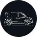 Line-art minivan icon marking the Kia Minivans category