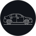 Line-art sedan icon marking the Kia Sedans category